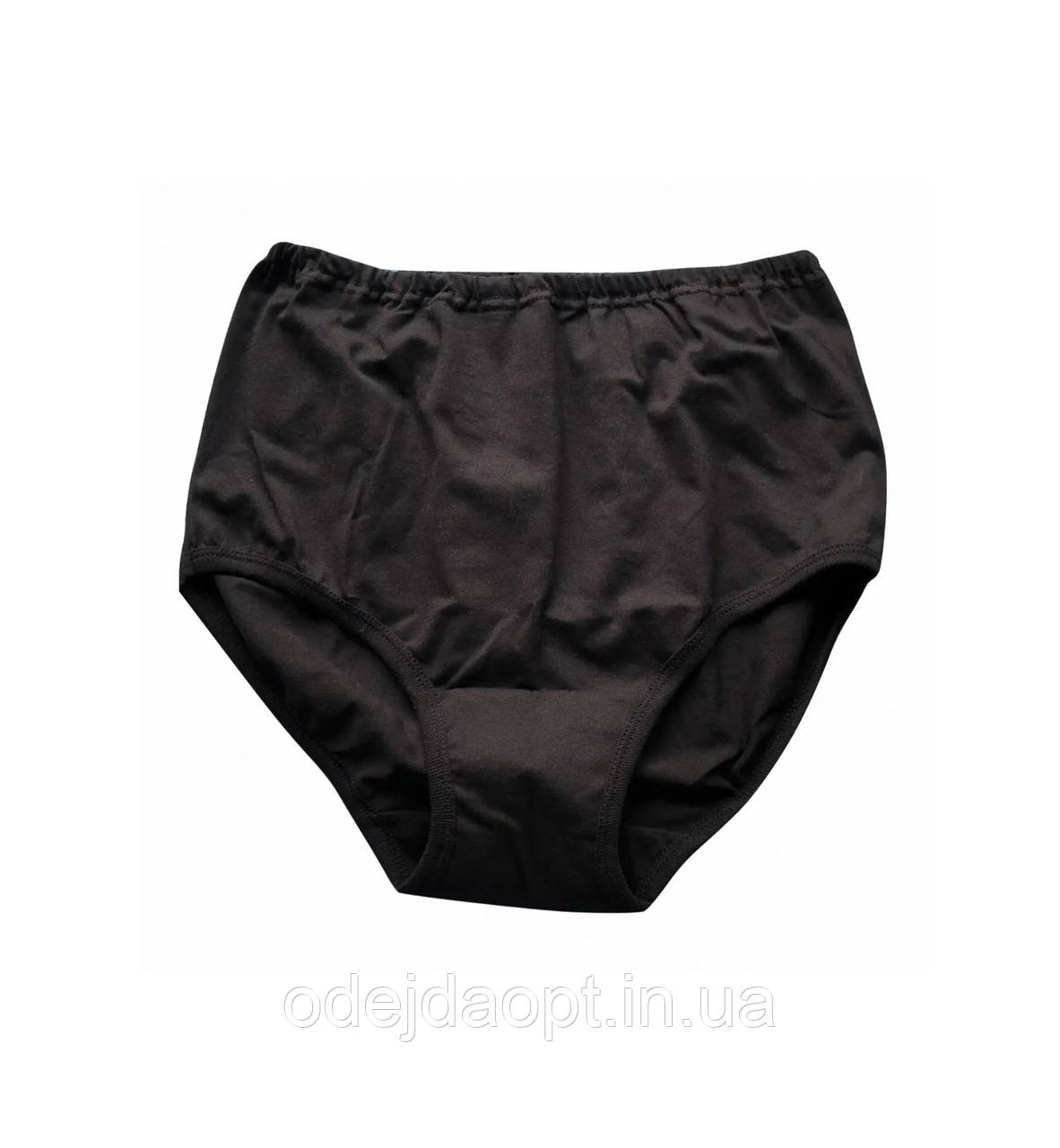 Жіночі чорні труси з високою посадкою (бавовна)