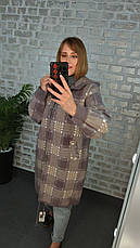 Осінній стильний кардиган із альпаки в клітинку | Єдиний розмір 46–52, фото 4