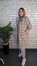 Осінній стильний кардиган із альпаки в клітинку | Єдиний розмір 46–52, фото 5