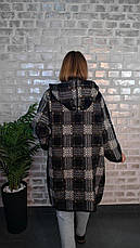 Осінній стильний кардиган із альпаки в клітинку | Єдиний розмір 46–52, фото 3