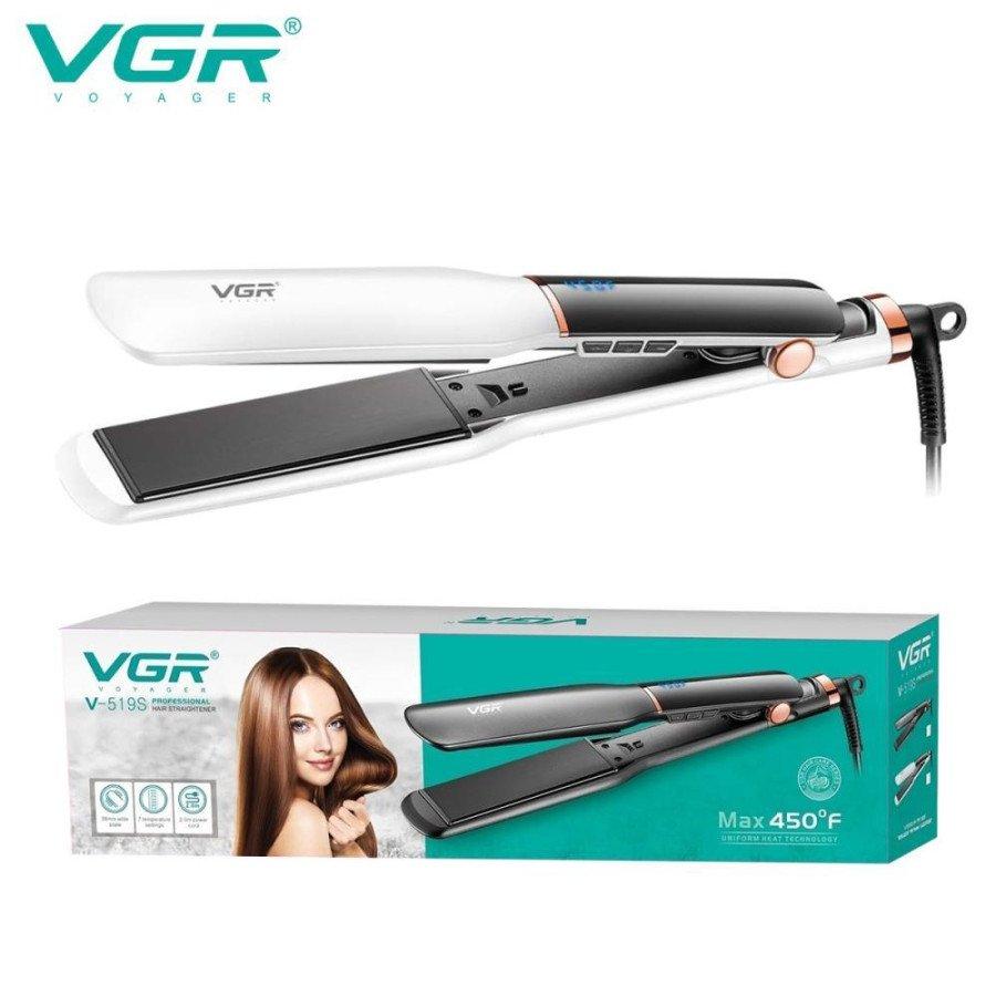 Випрямляч для волосся VGR V-519S WHITE, 100-230 ° C, керамічне покриття 38 мм, 70 W, LED display, фото 1