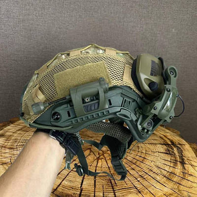 КОМПЛЕКТ: шолом Fast в зборі з активними навушниками Walkers, кріплення чебурашка, та кавер.