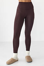 Утеплені еластичні лосини Oysho — коричневий колір, XL (є розміри)