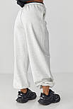 Широкі спортивні штани з начосом — світло-сірий колір, XL (є розміри), фото 2