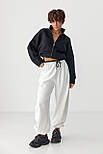 Широкі спортивні штани з начосом — світло-сірий колір, XL (є розміри), фото 3