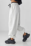 Широкі спортивні штани з начосом — світло-сірий колір, XL (є розміри), фото 4