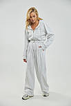 Однотонний спортивний костюм із тощі з капюшоном і прямими штанами — світло-сірий колір, ONE SIZE (є розміри), фото 5