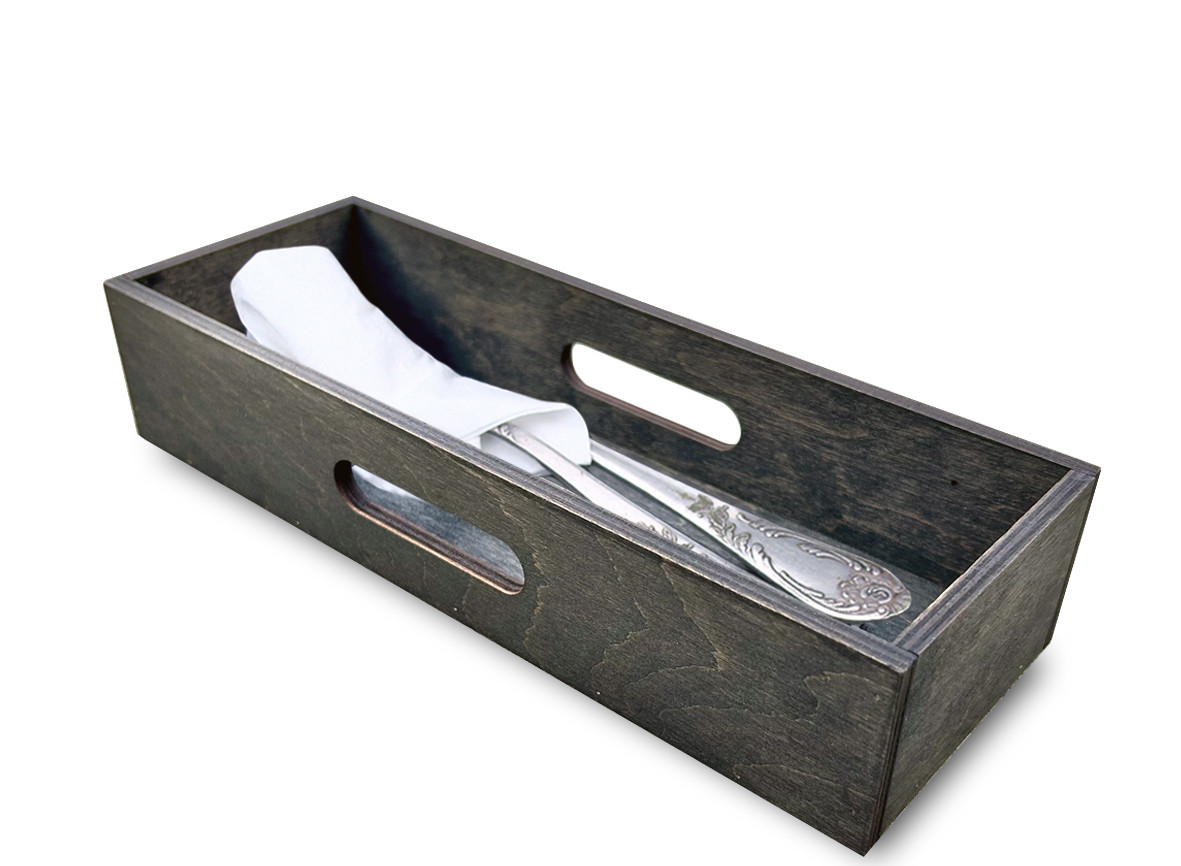 Підставка під столові прилади (для закладів HoReCa) 25х9х5 см, чорна