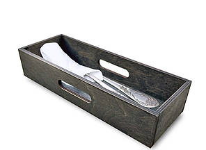 Підставка під столові прилади (для закладів HoReCa) 25х9х5 см, чорна, фото 1