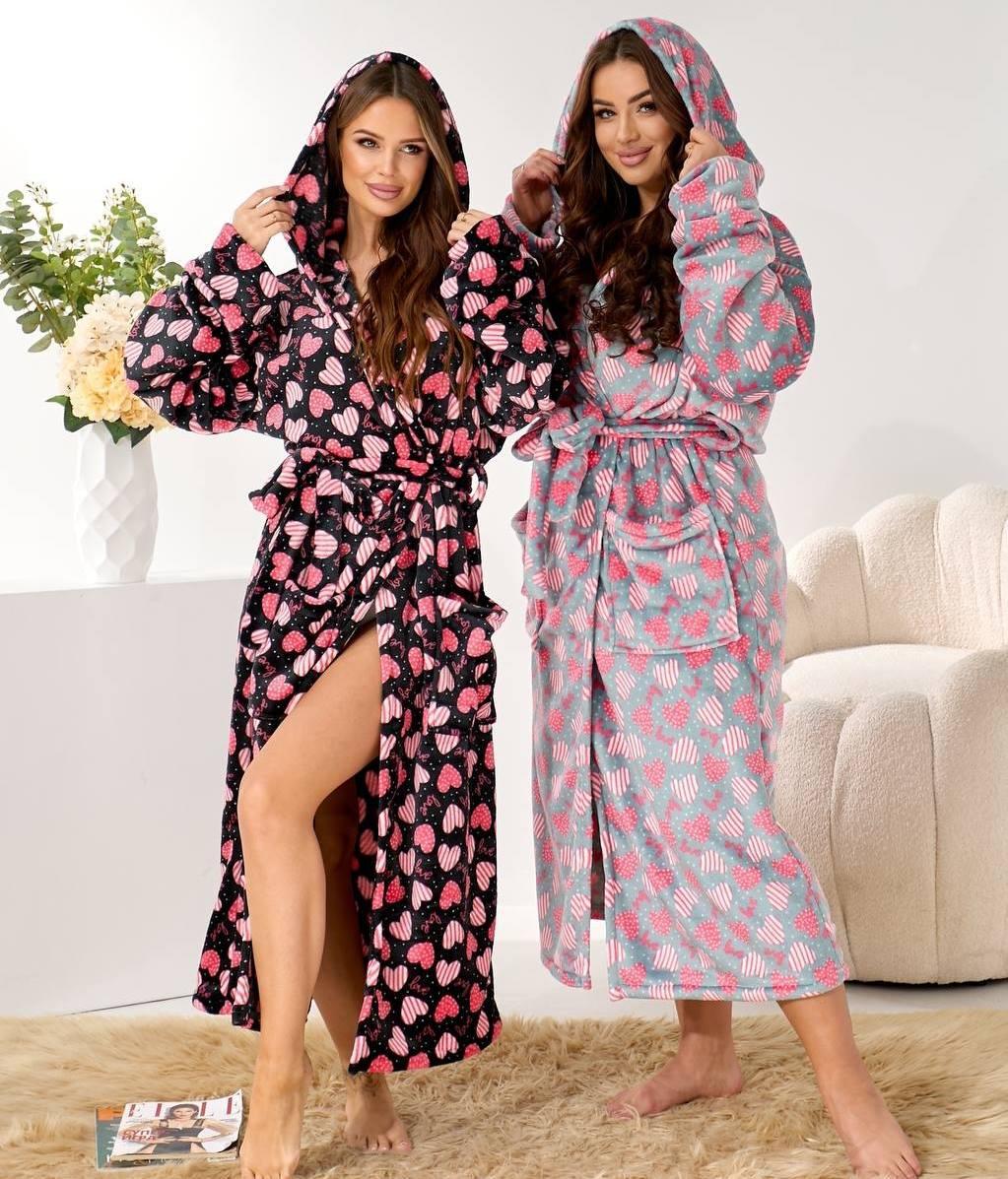 Халат жіночий довгий теплий махровий 3408, фото 1