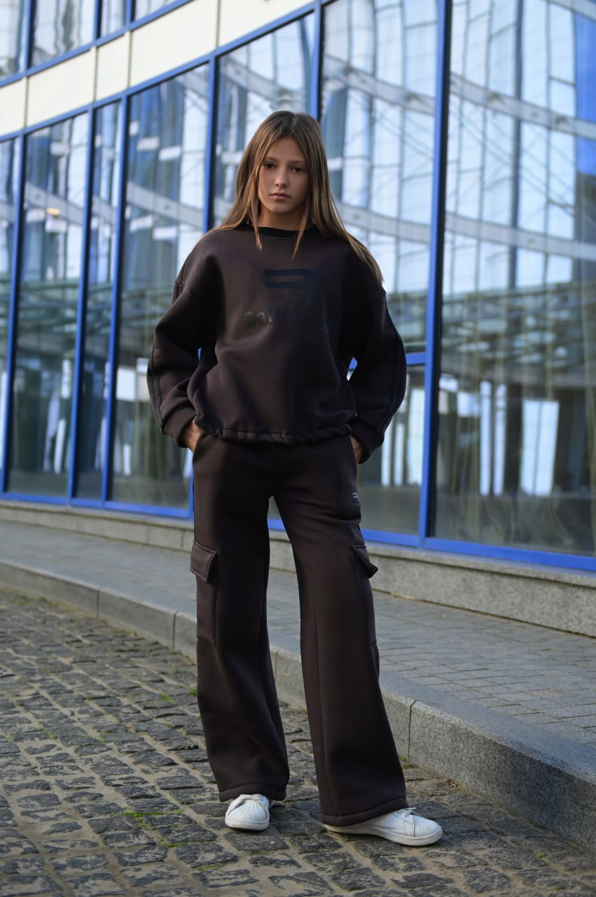 Костюм брючний з лампасами, теплий, для дівчинки 2519 | на ріст 146-170р.