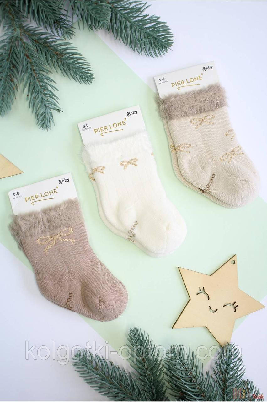 ОПТОМ Шкарпетки махра арома "Золотий бантик" для дівчинки (7/0-3 міс.)  Pier Lone 8681788629311, фото 1