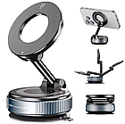 Магнітний тримач для телефона JoyPro 360° MagSafe з вакуумною присоскою/ Міцний автотримач на магніті для авто, фото 2