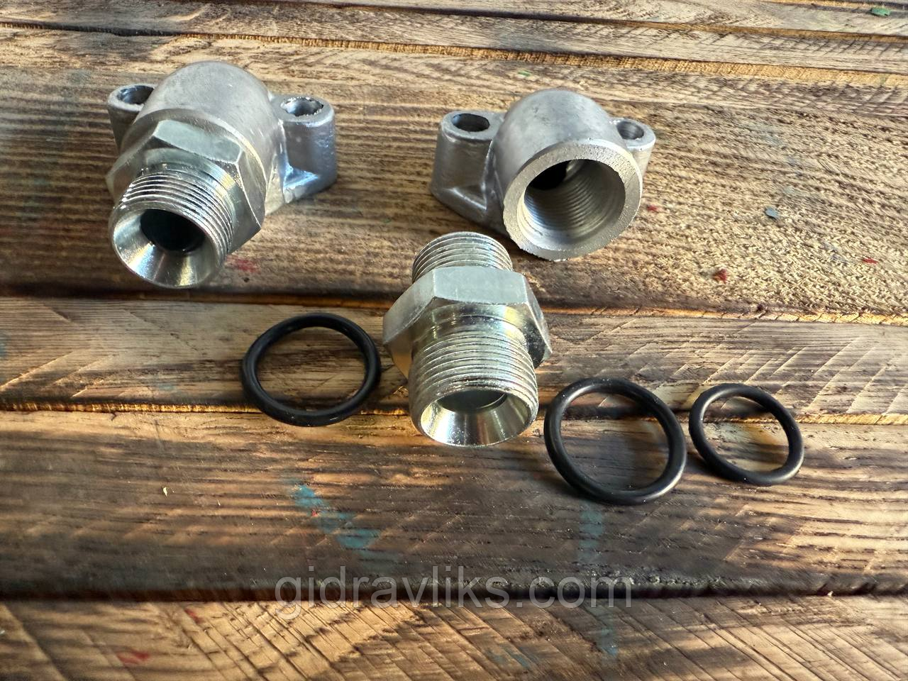 Фланець НШ-10 + штуцер + гумові кільця (комплект)  Штуцер М20×1.5 / М22×1.5 (S27, під ключ 22), фото 1