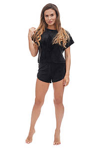 Чорна жіноча піжама  футболка та шорти  Martelle Lingerie  313