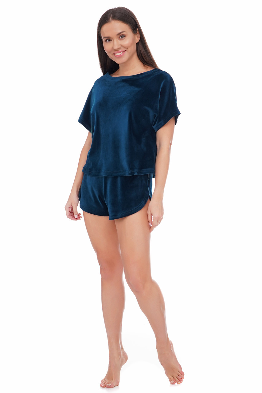 Жіноча піжама  футболка та шорти  синя Martelle Lingerie  313, фото 1