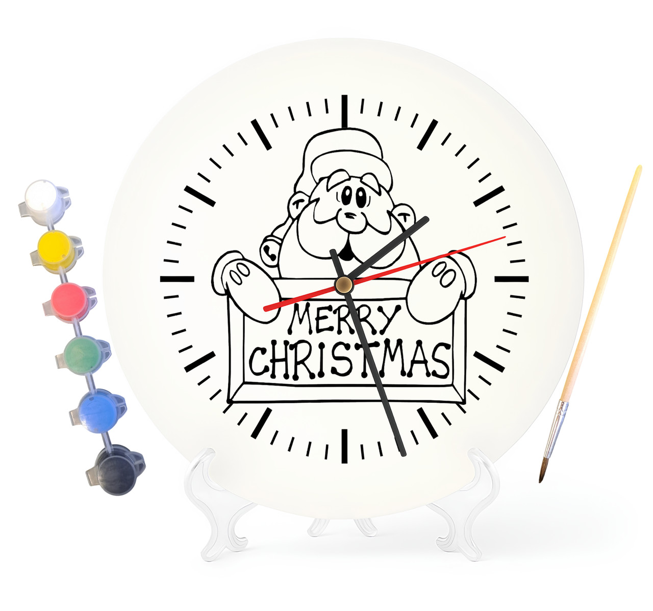 Дитячий набір для творчості годинник розмальовка З Різдвом 30 см (Г0068), фото 1