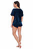 Жіноча піжама  футболка та шорти  синя Martelle Lingerie  313, фото 2