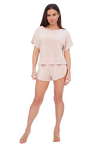 Жіноча піжама  футболка та шорти пудрова Martelle Lingerie  313
