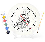 Дитячий набір для творчості годинник розмальовка Сніговик на санчатах 30 см (Г0071), фото 2