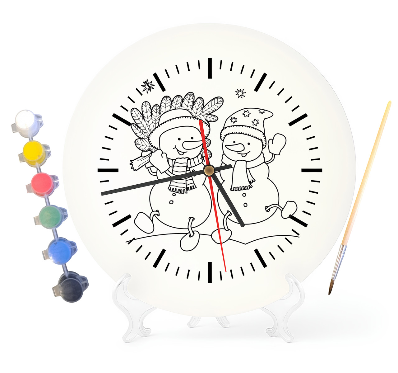 Дитячий набір для творчості годинник розмальовка Новорічні подарунки 30 см (Г0073), фото 1