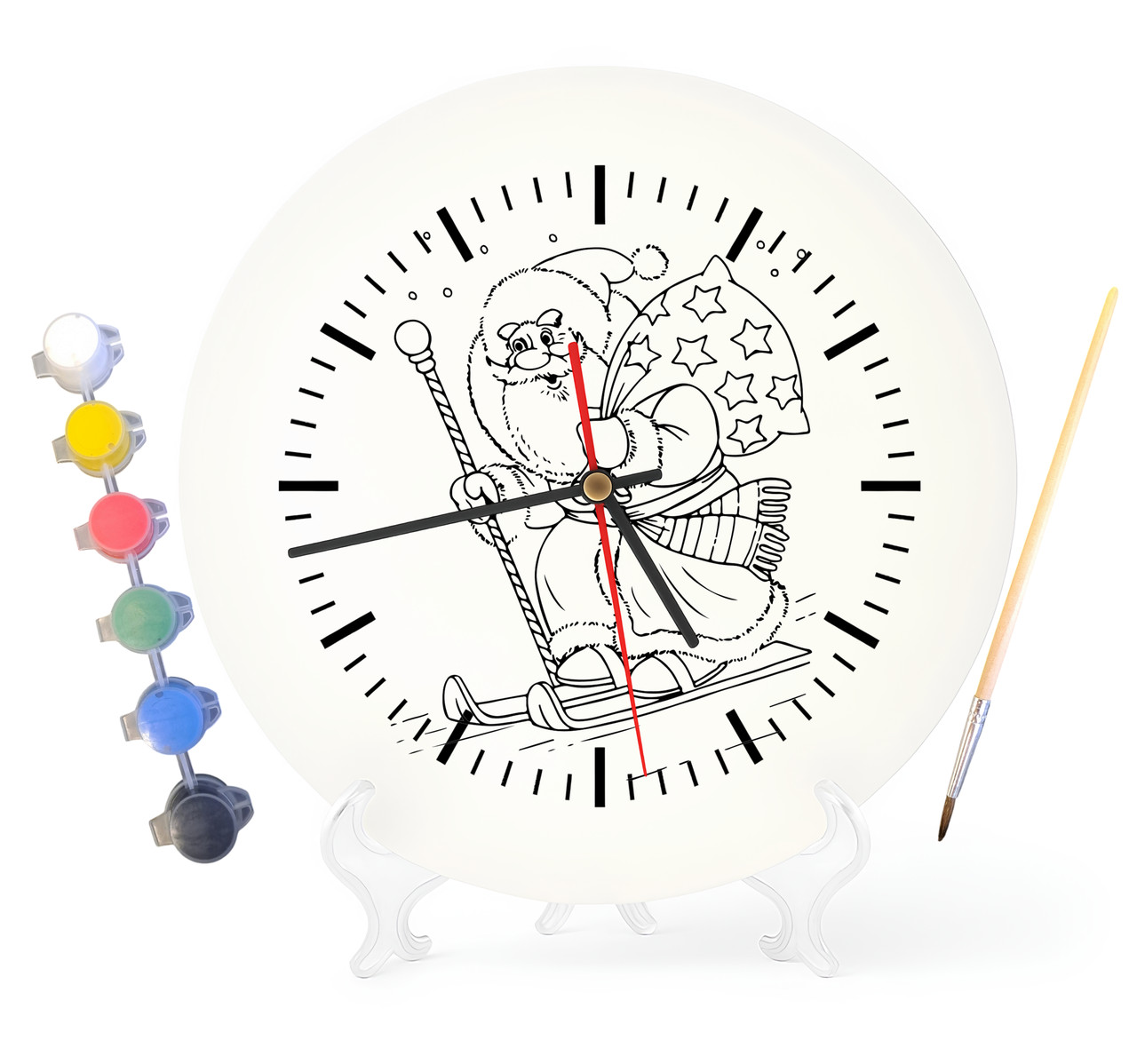 Дитячий набір для творчості годинник розмальовка Новорічний подарунок 30 см (Г0074), фото 1
