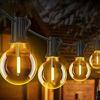 Вулична гірлянда з лампочками Edison 3 м (10 + 1 запасна), круглі лампочки, IP65