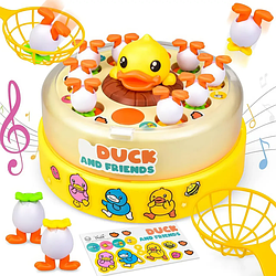 Настільна гра Злови качку з каченят, що вистрибують. Дитяча іграшка «Прижаюча жовта качечка»