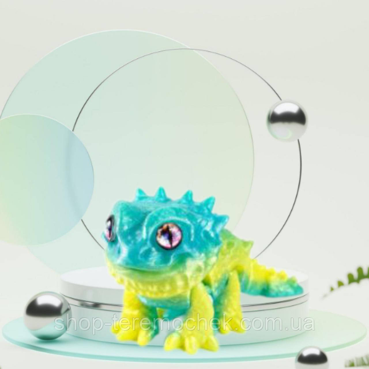 Іграшка рухома антистрес Дракончик двоколірний фігурка 10 см 3D-друк, фото 1