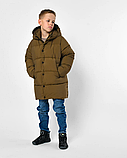 ️Класичний зимовий пуховик для хлопчика кольору джинс 8373, фото 3