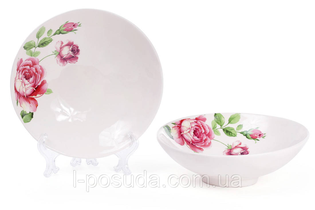 Салатник керамічний Рози 19,5 см для сервірування, фото 1