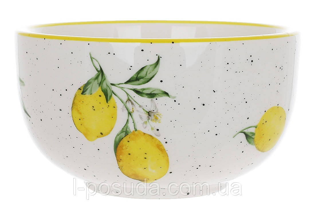 Чаша керамічна з лимонами 500 мл, фото 1