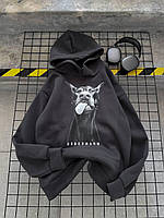 Жіночий худі . Розміри: 42-46 (oversize) Тканина: Трьохнитка на флісі Кольори: Графіт