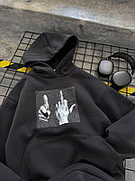 Жіночий худі , Розміри: 42-46 (oversize) Тканина: Трьохнитка на флісі Кольори: Графіт