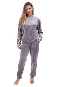 Піжама велюрова жіноча сіра  Martelle Lingerie 309