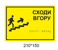 Таблички зі шрифтом Брайля  21х15 см