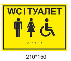 Таблички зі шрифтом Брайля  21х15 см