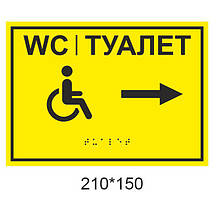 Таблички зі шрифтом Брайля  21х15 см