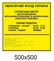 Таблички зі шрифтом Брайля  50х50 см