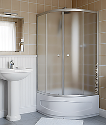 Душова кабіна 80x80 см Ko&Po 7125 з глибоким піддоном розсувна матове загартоване скло