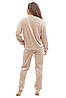 Тепла жіноча велюрова піжама бежева  Martelle Lingerie 309, фото 2