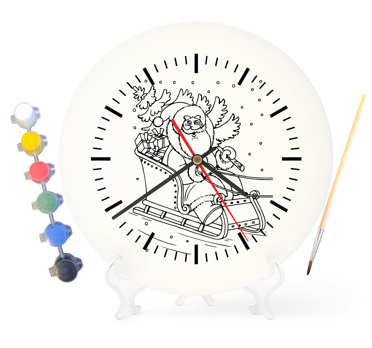 Дитячий набір для творчості годинник розмальовка Новорічні свята 30 см (Г0076), фото 1