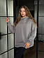 Жіноче базове худі на флісі з капюшоном вільного фасону (р. 42-46) 6KF3455, фото 4