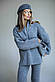 Жіночий теплий костюм прямі штани та подовжений светр на блискавці (р. 42-46) 4KO3943, фото 7