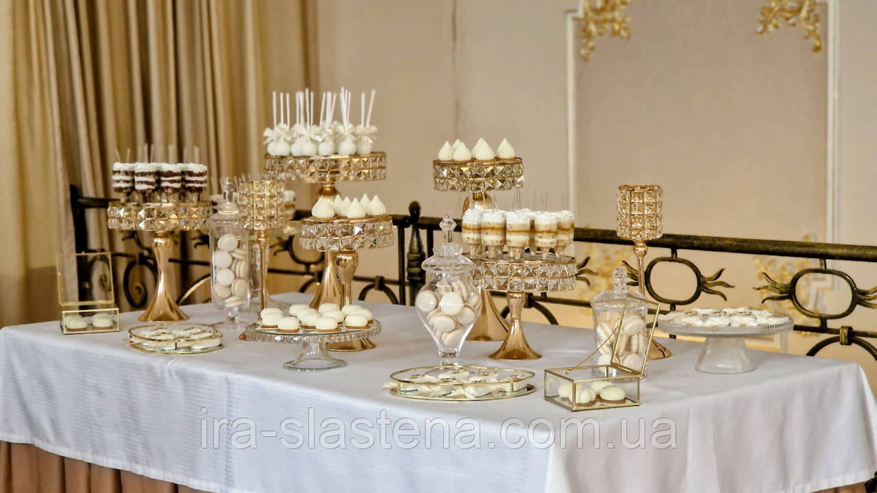 Весільний Кенді бар СОЛОДОЩІ (Candy Bar) у золотому кольорі, фото 1