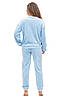 Тепла жіноча велюрова піжама блакитна  Martelle Lingerie 309, фото 2