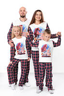 Піжами новорічні для всієї сім'ї Фемелі Лук, футер начос, розміри: дитячі 98-170см, жіночі 44-54, чоловічі 48-56