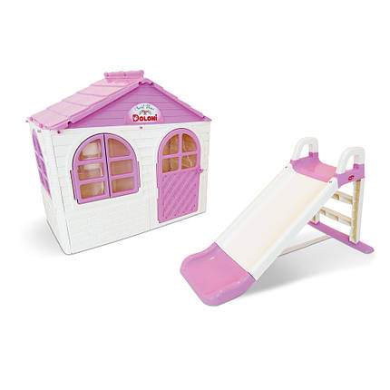Дитячий пластиковий будиночок (Бежево-рожевий) Долоні — 02550/14, фото 3
