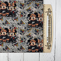 Футер двунитка "Місто Міккі і Міні" - 180см. (діджитал)