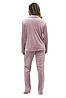 Жіноча велюрова піжама сорочка та штани рожева Martelle Lingerie 321, фото 2